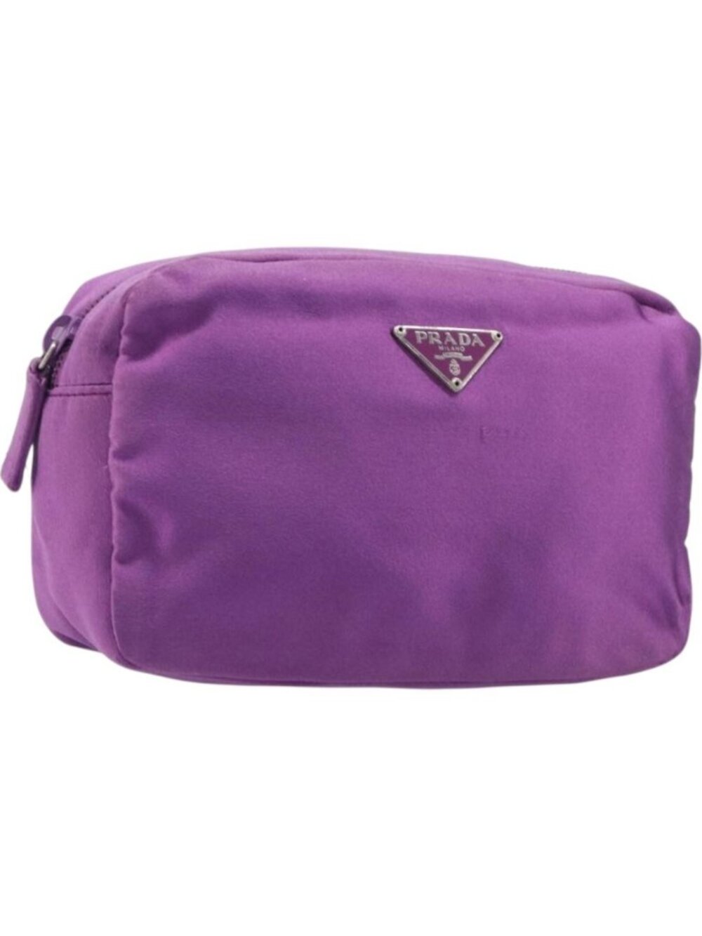 PRADA Pouch Satin Purple Silver